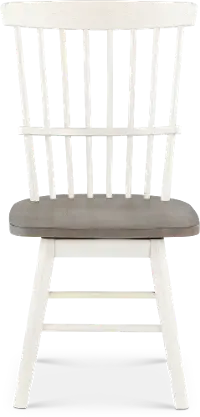 Newark White and Gray Swivel Dining Chair