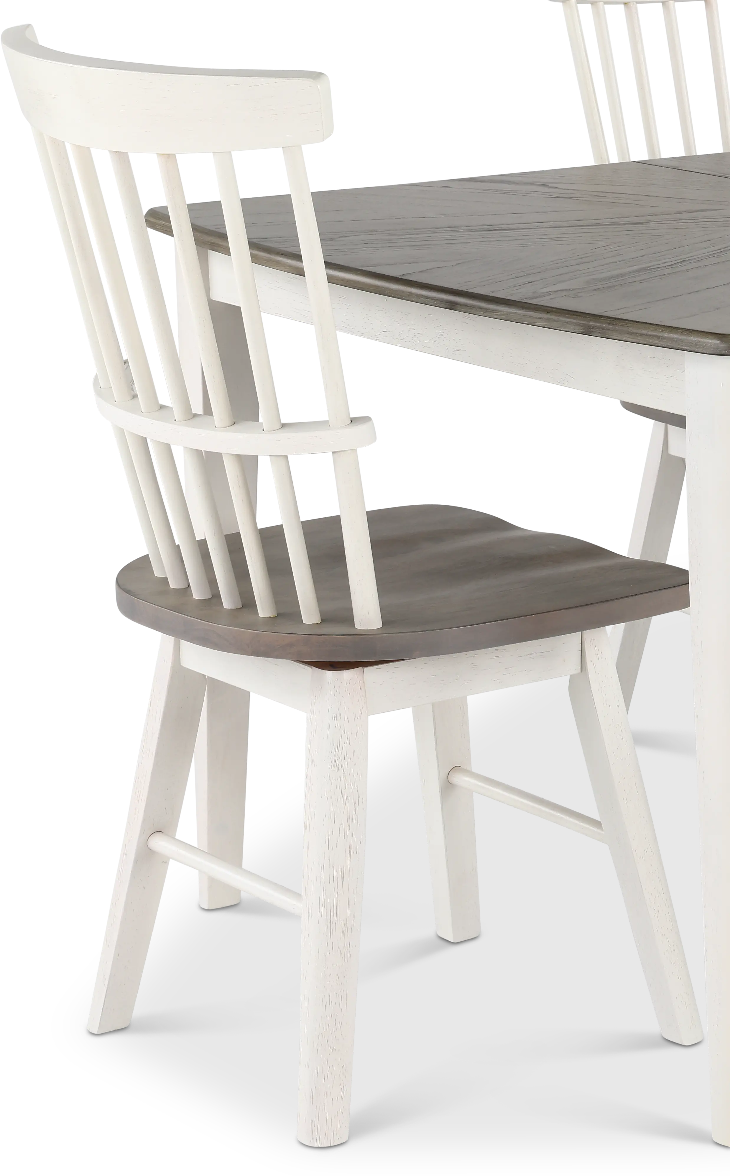 Newark White and Gray 5 Piece Dining Room Set with Swivel Chairs-6
