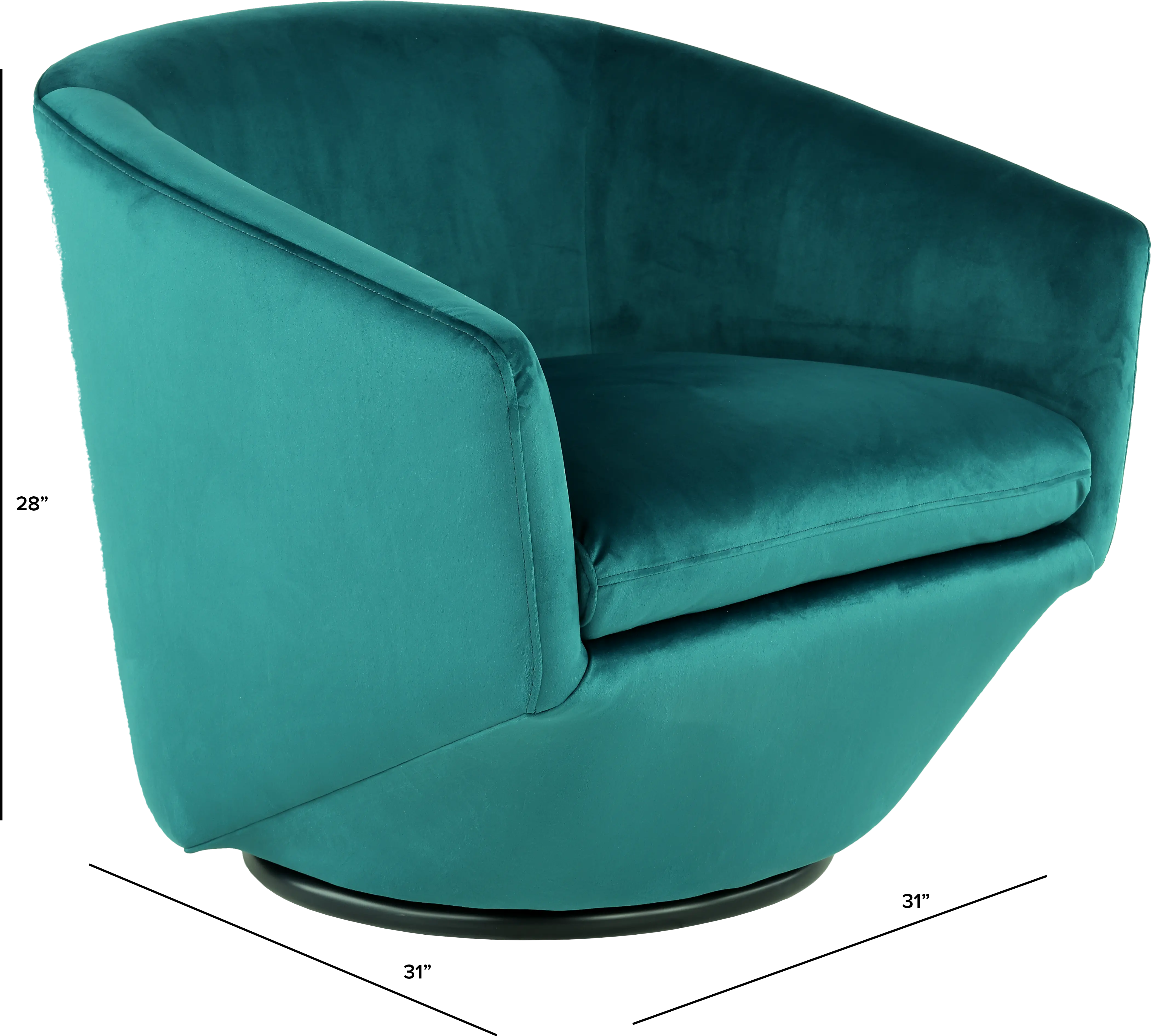 Jewel Velvet Emerald Swivel Accent Chair-3