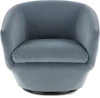 Jewel Blue-Gray Slate Swivel Accent Chair