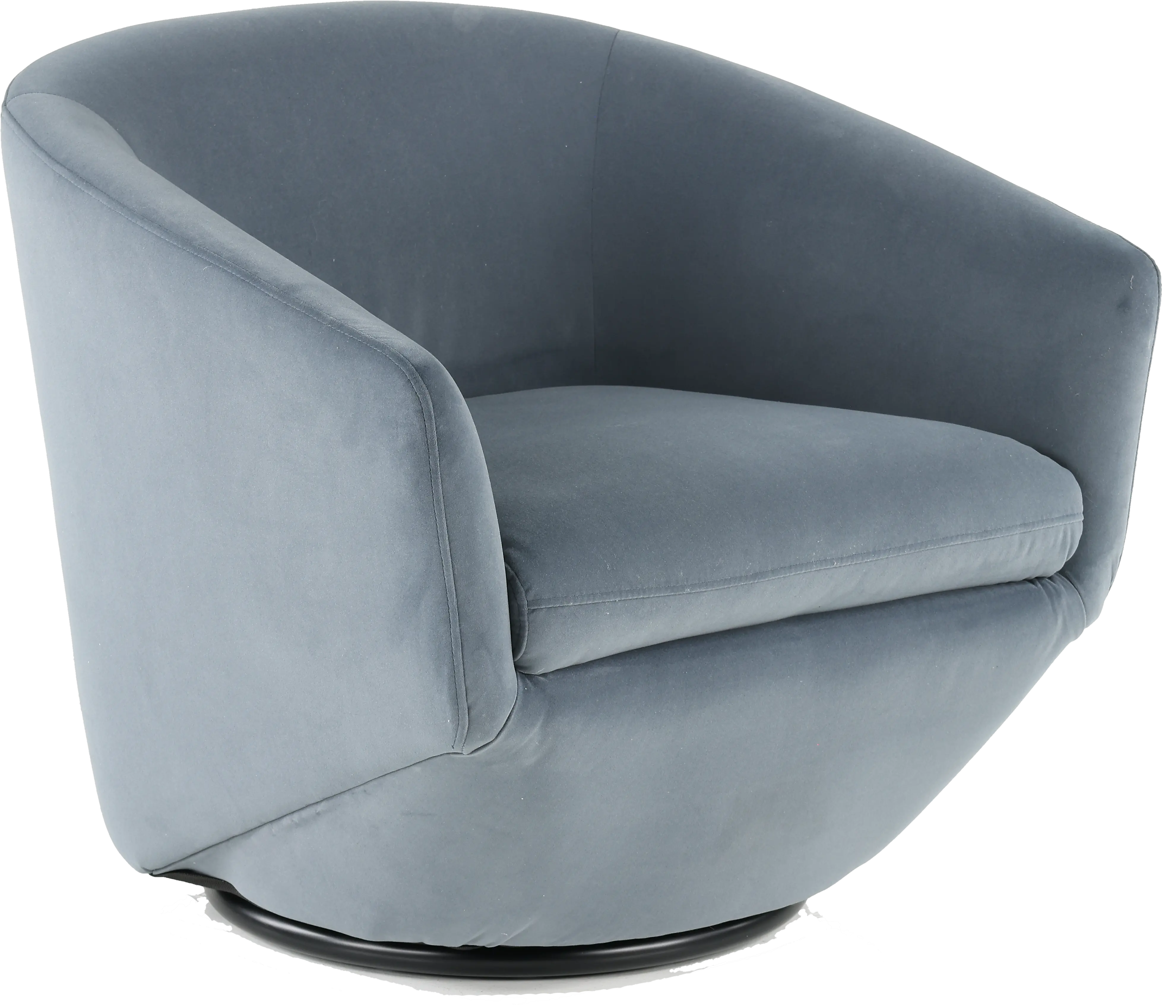 Jewel Blue-Gray Slate Swivel Accent Chair-3
