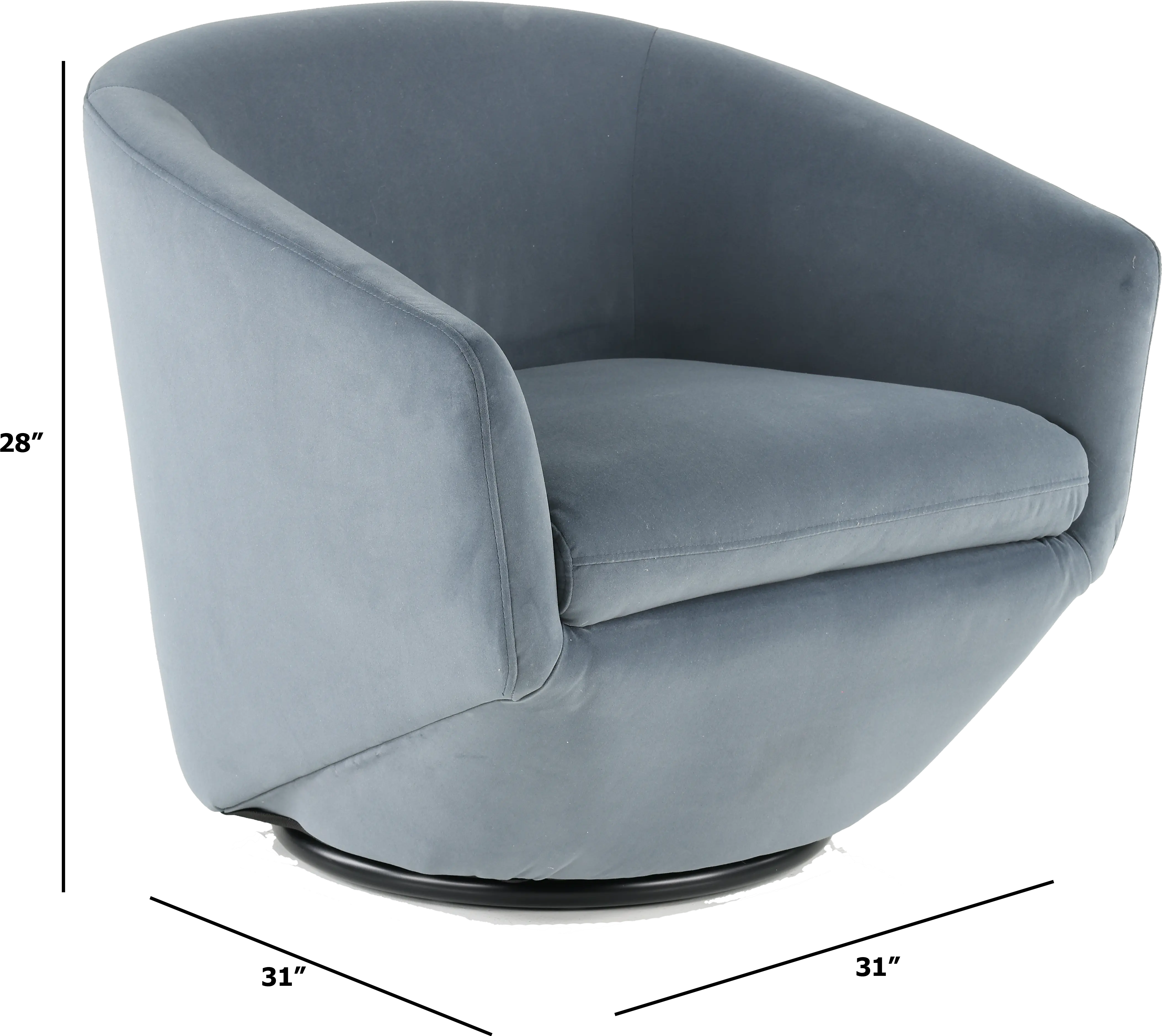 Jewel Blue-Gray Slate Swivel Accent Chair-1