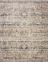 THE-03/5X8/THEIA Theia 5 x 8 Taupe and Multi-Colored Area Rug