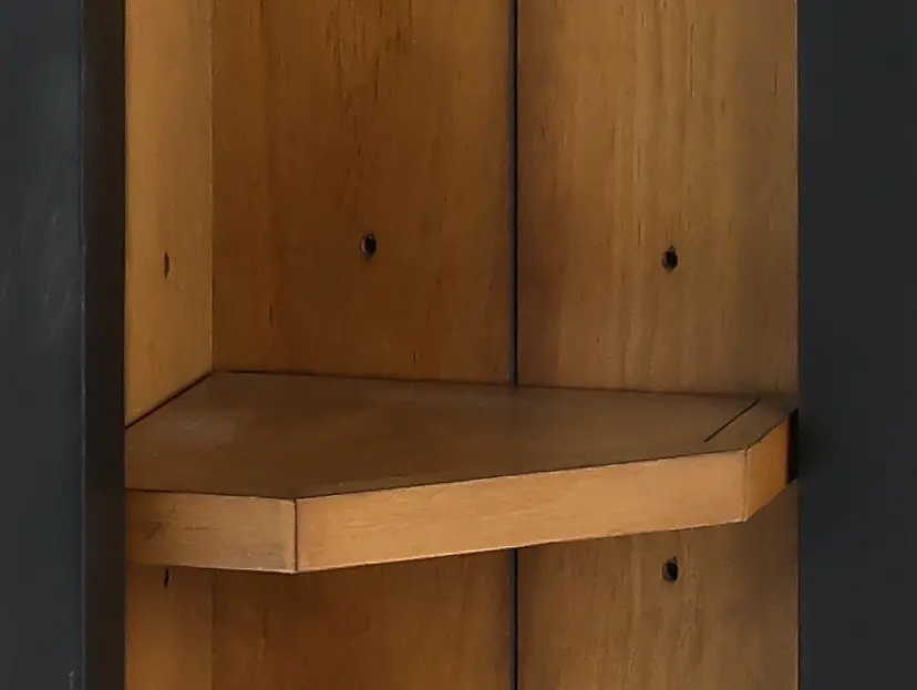 Toulouse Two Tone Brown Corner Bookcase-7