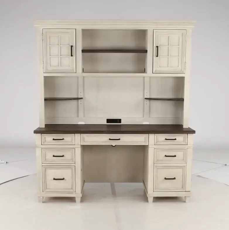 Caraway Antique White Credenza and Hutch-10