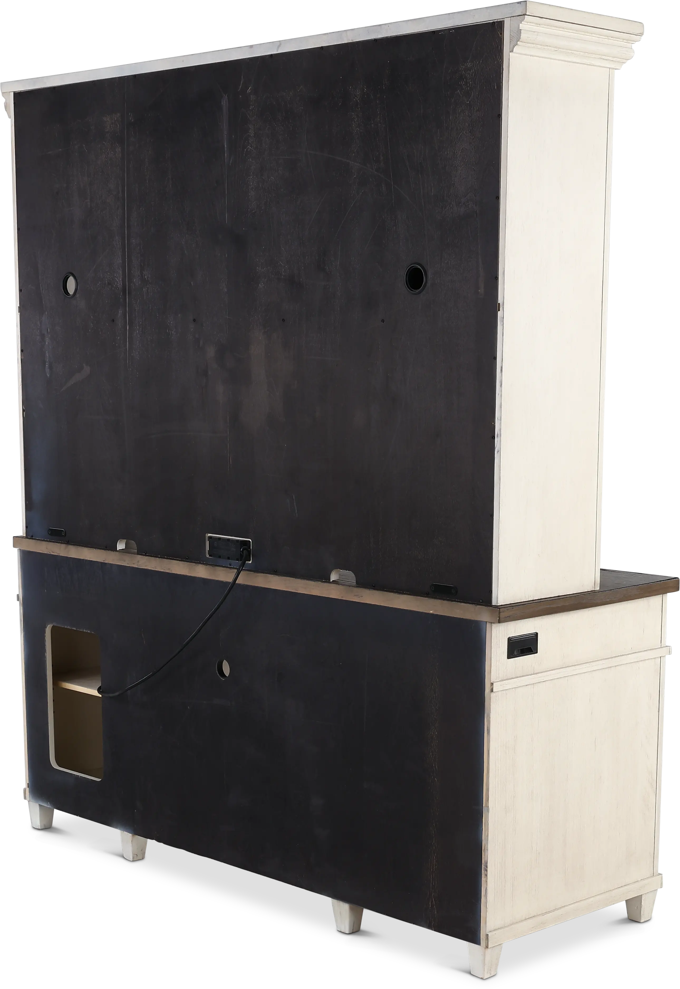 Caraway Antique White Credenza and Hutch-5