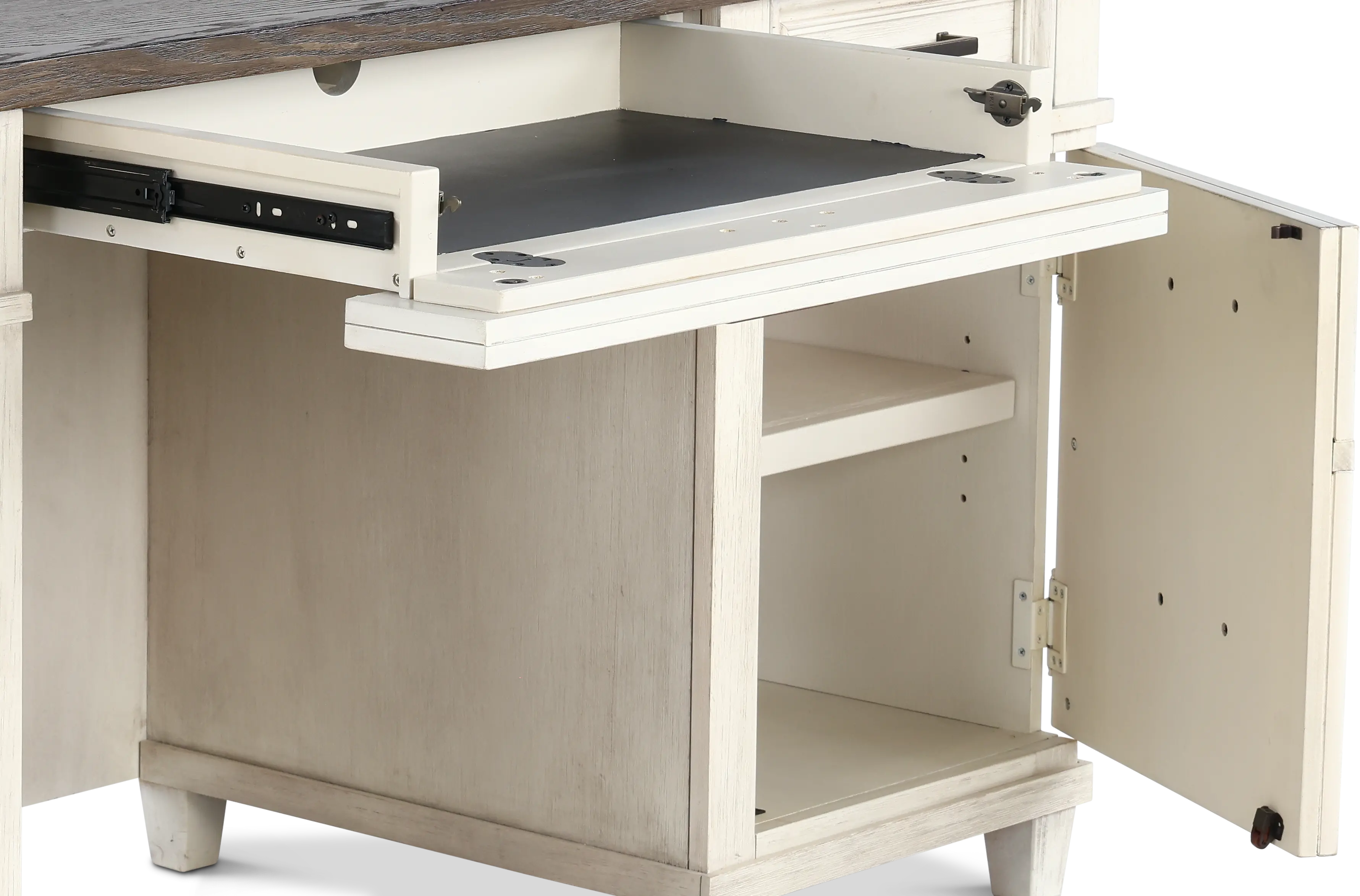 Caraway Antique White Credenza and Hutch-6