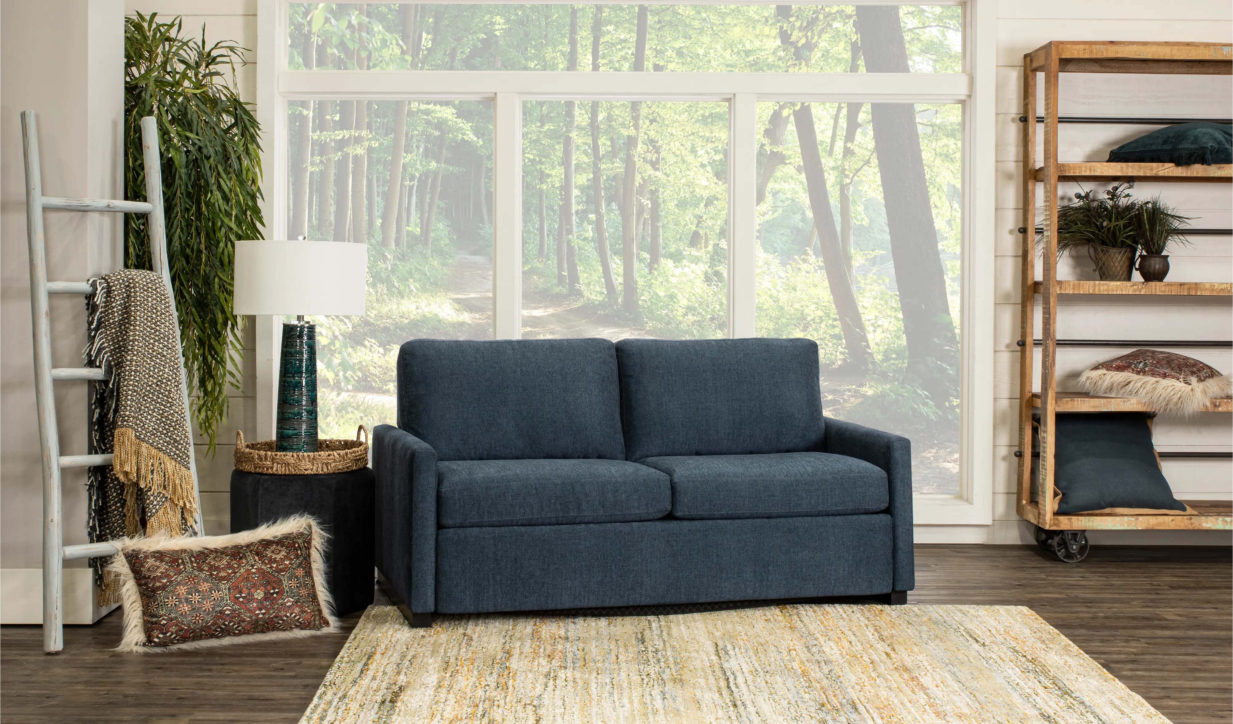 Preston Blue Queen Sofa Bed-2