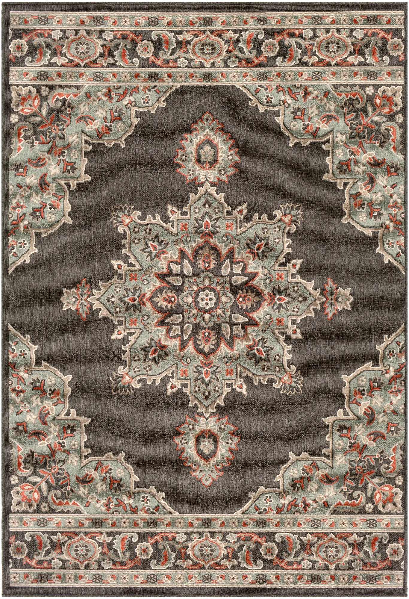 ALF9671-76109/8X11 Alfresco 7 x 10 Large Camel Brown Indoor-Outdoor Rug-1
