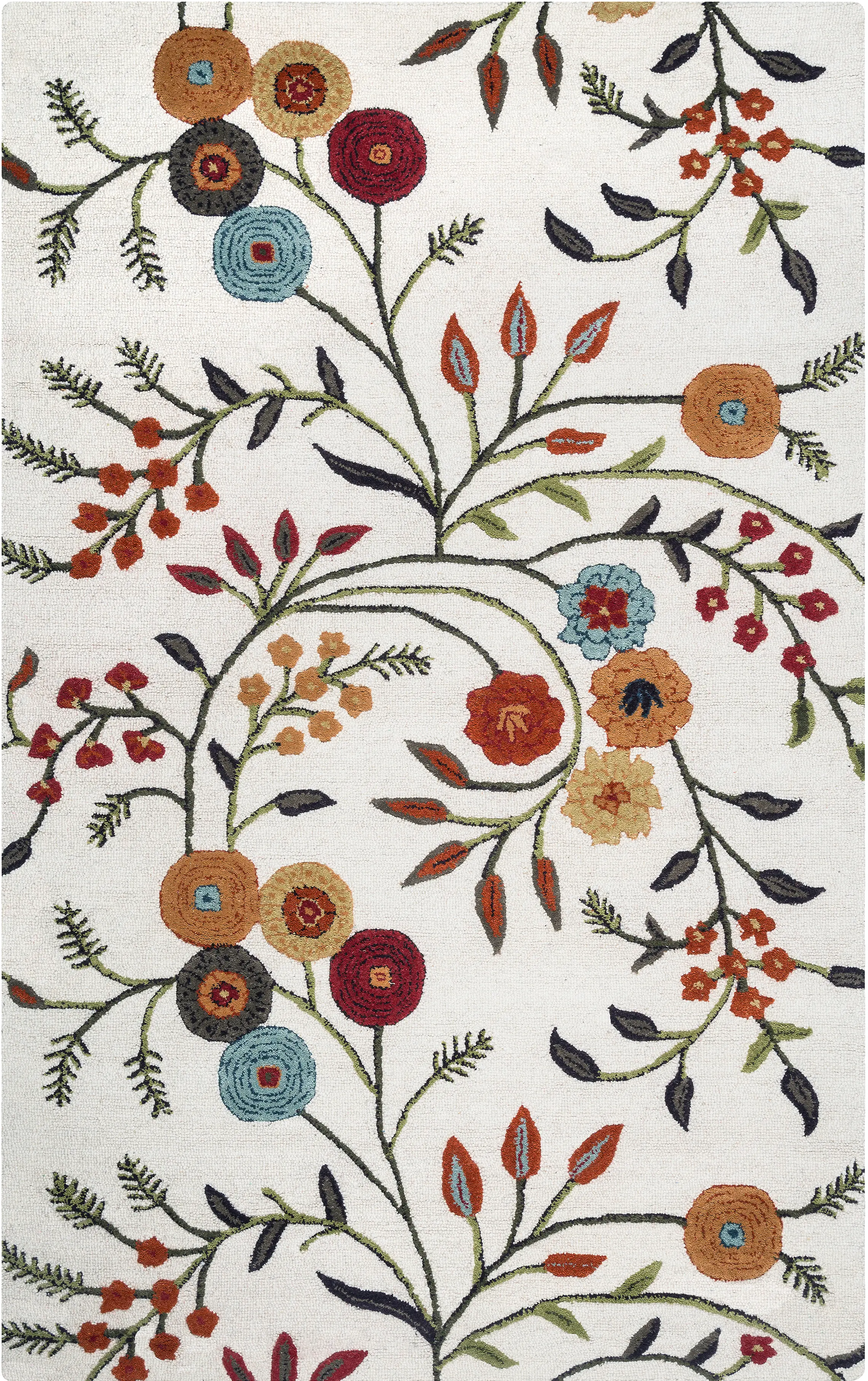 Dimension 8 x 10 Ivory Floral Area Rug-1