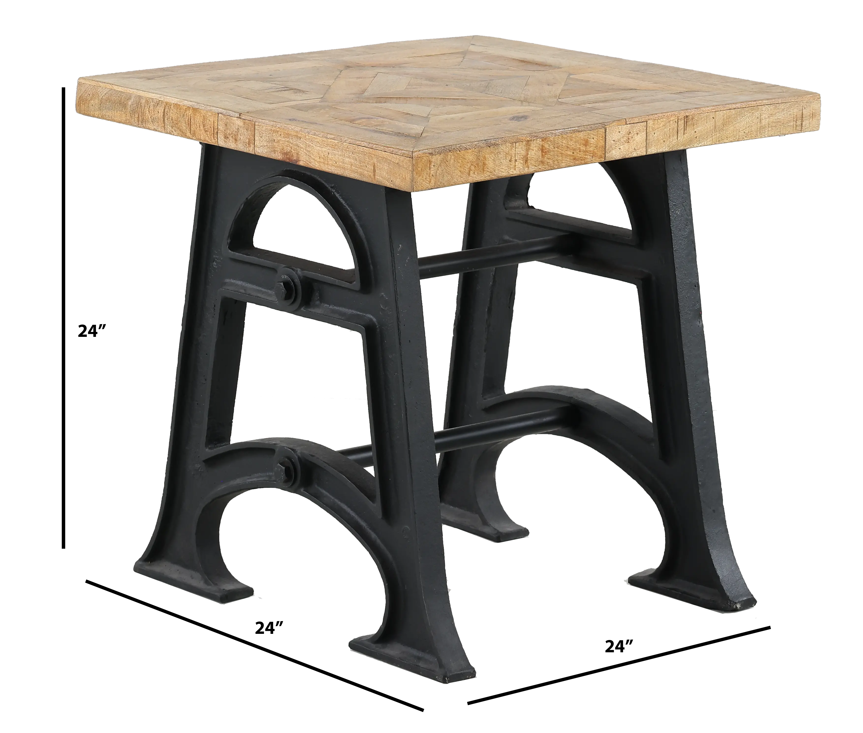 Unwin Industrial Reclaimed Wood End Table-3