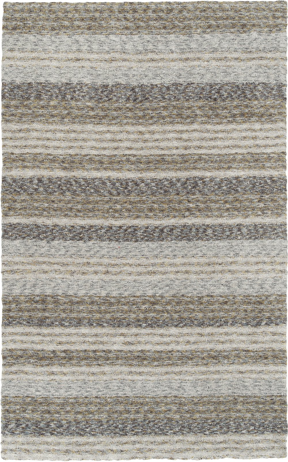 Joplin 5 x 8 Striped Shag Pewter Gray Area Rug