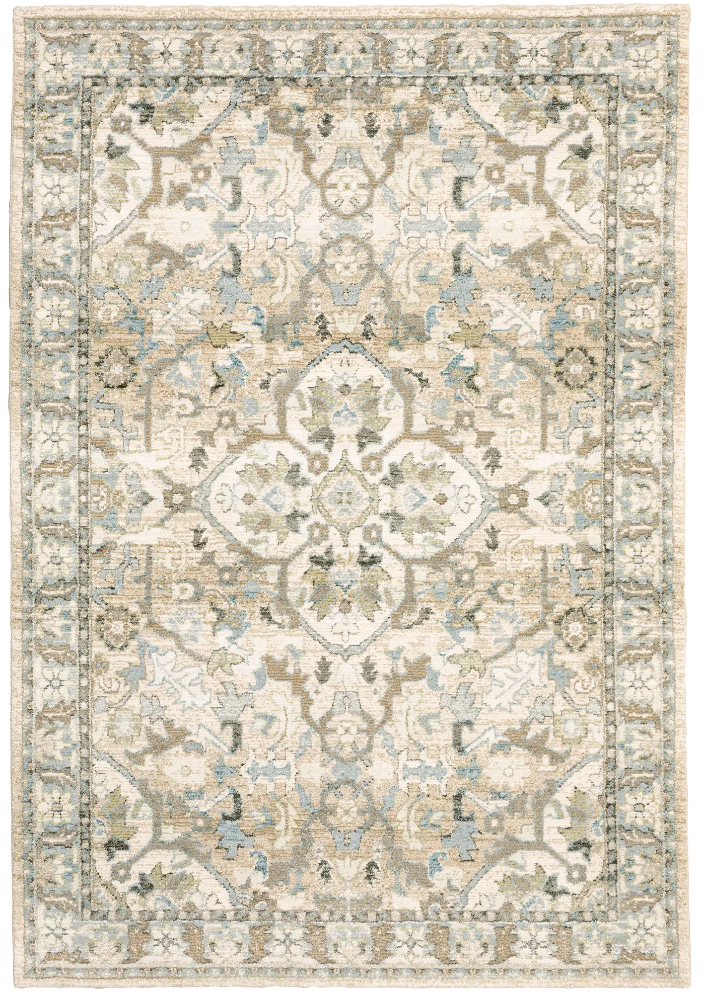 Andorra 5 x 7 Beige and Ivory Area Rug-1