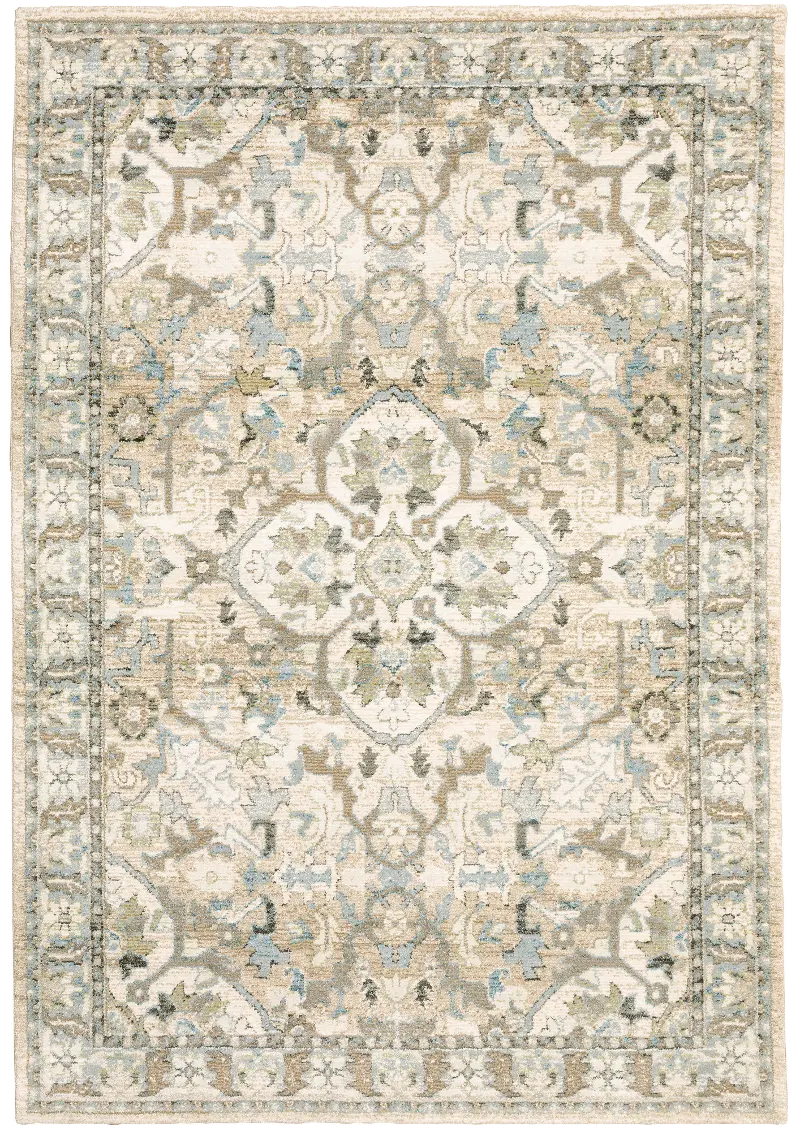 Andorra 8 x 11 Beige and Ivory Area Rug
