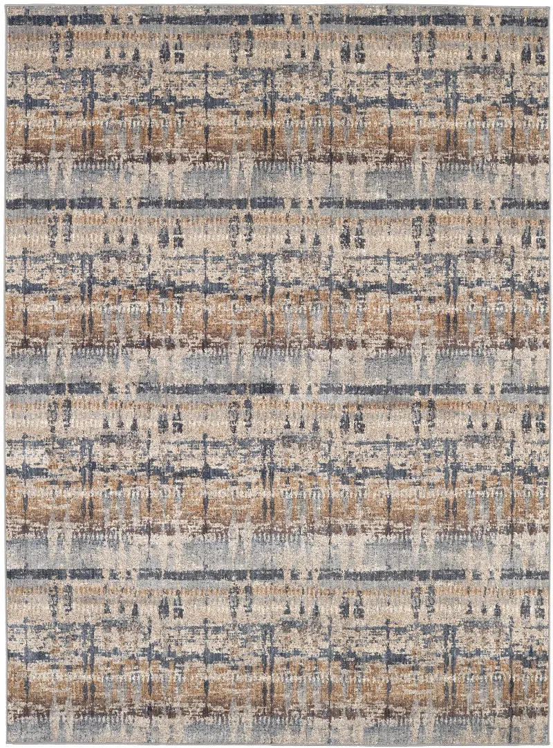 Scott Living Expressions 8 x 11 Kaleidoscopic Denim Blue Rug