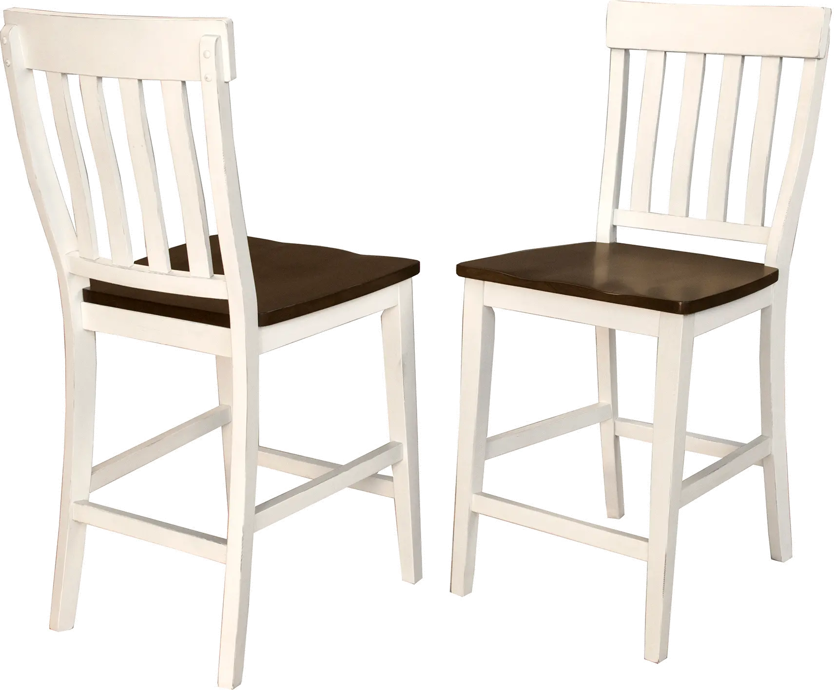 Mariposa White Slat Back Counter Height Stool-1