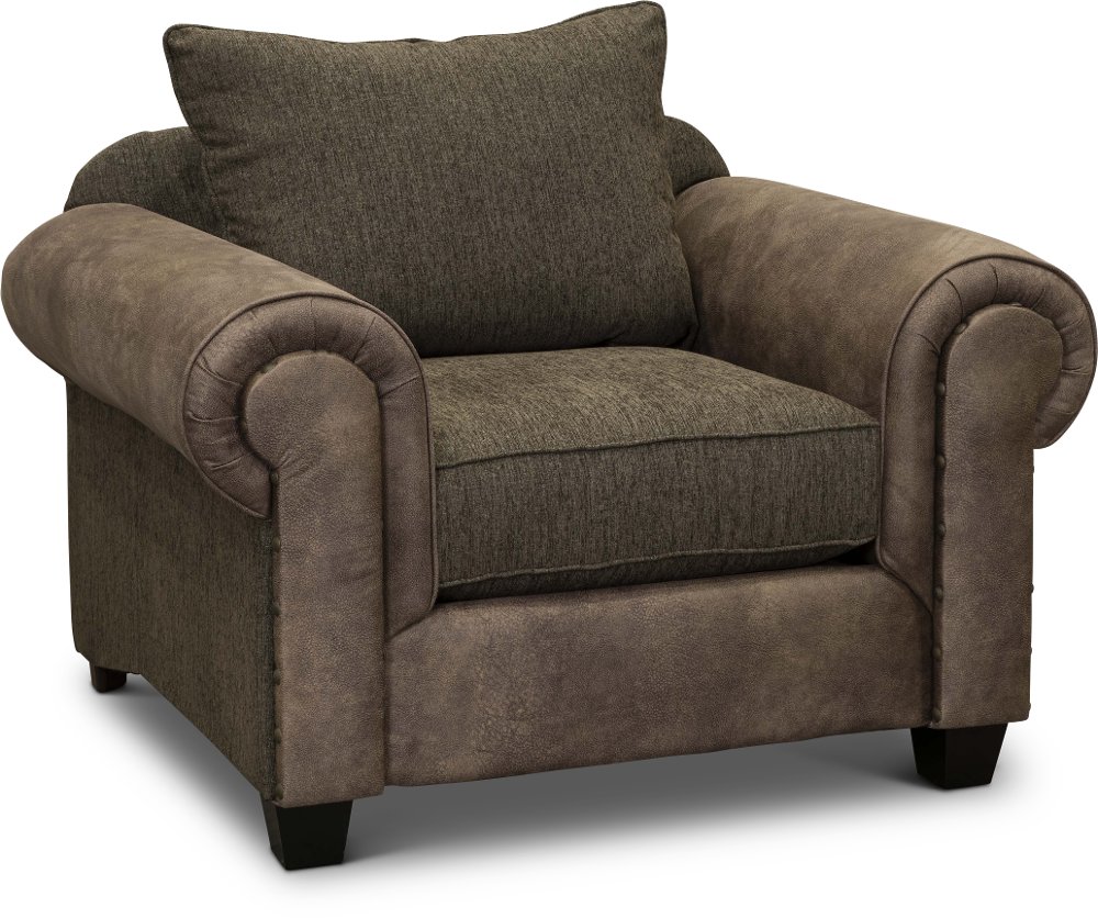 Traditional Two-Tone Brown Chair - Lonestar