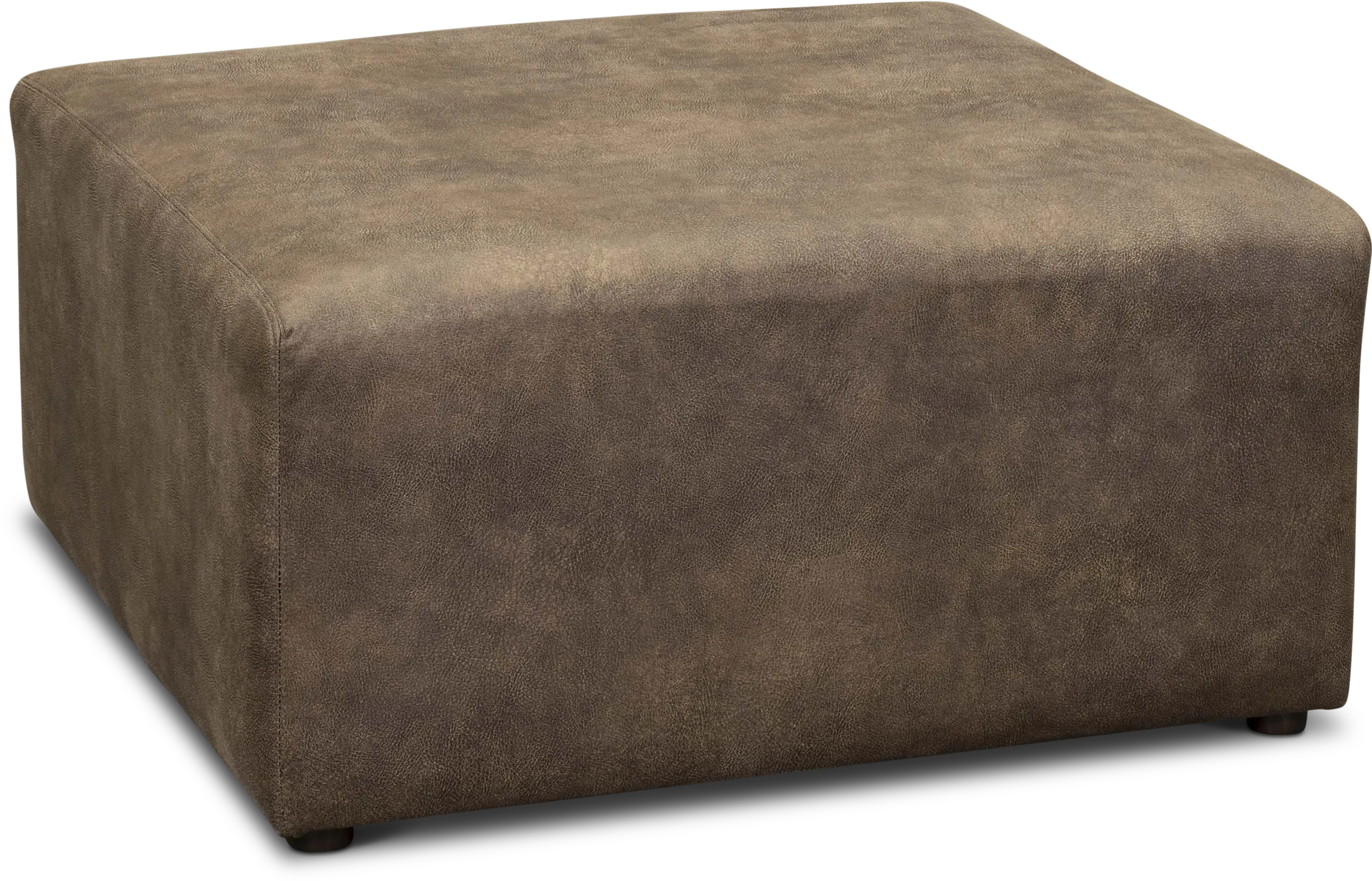 Traditional Pecan Brown Cocktail Ottoman - Lonestar-1