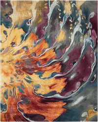 PRS08/8X10/PRISMATIC Prismatic 8 x 10 Orange, Crimson and Purple Area Rug