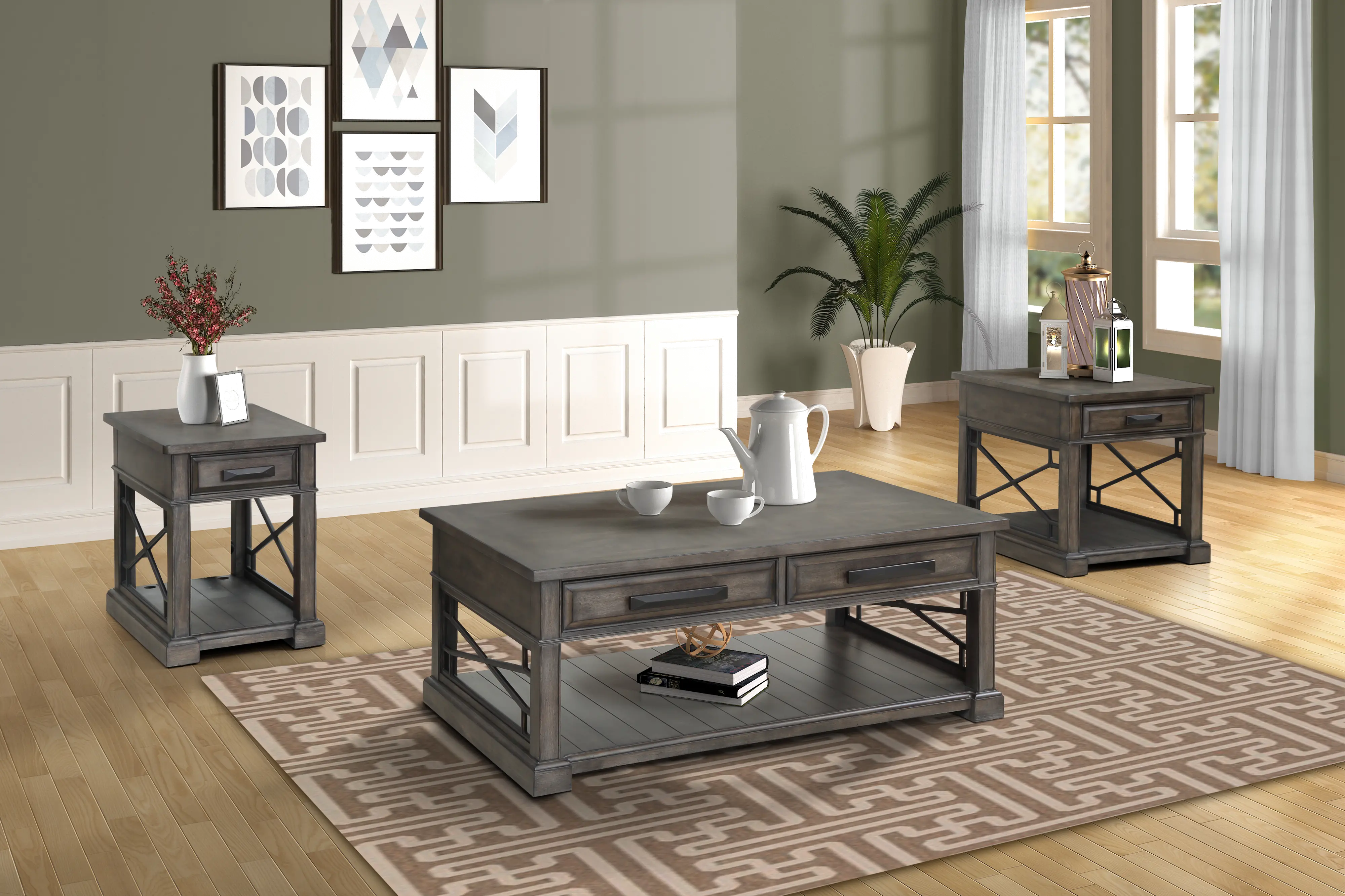 Sun Smokey Gray Side Table-10