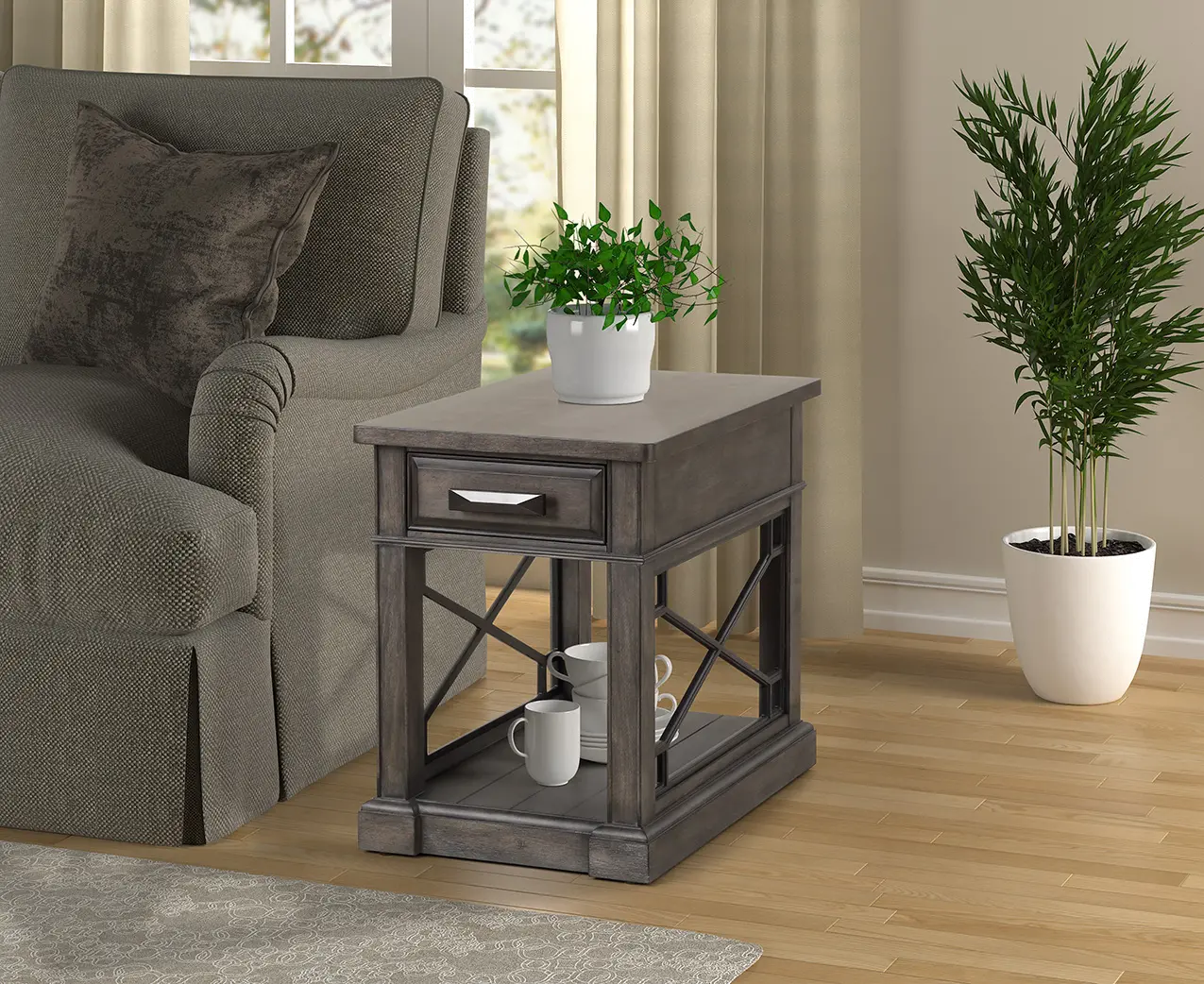 Sun Smokey Gray Side Table-11