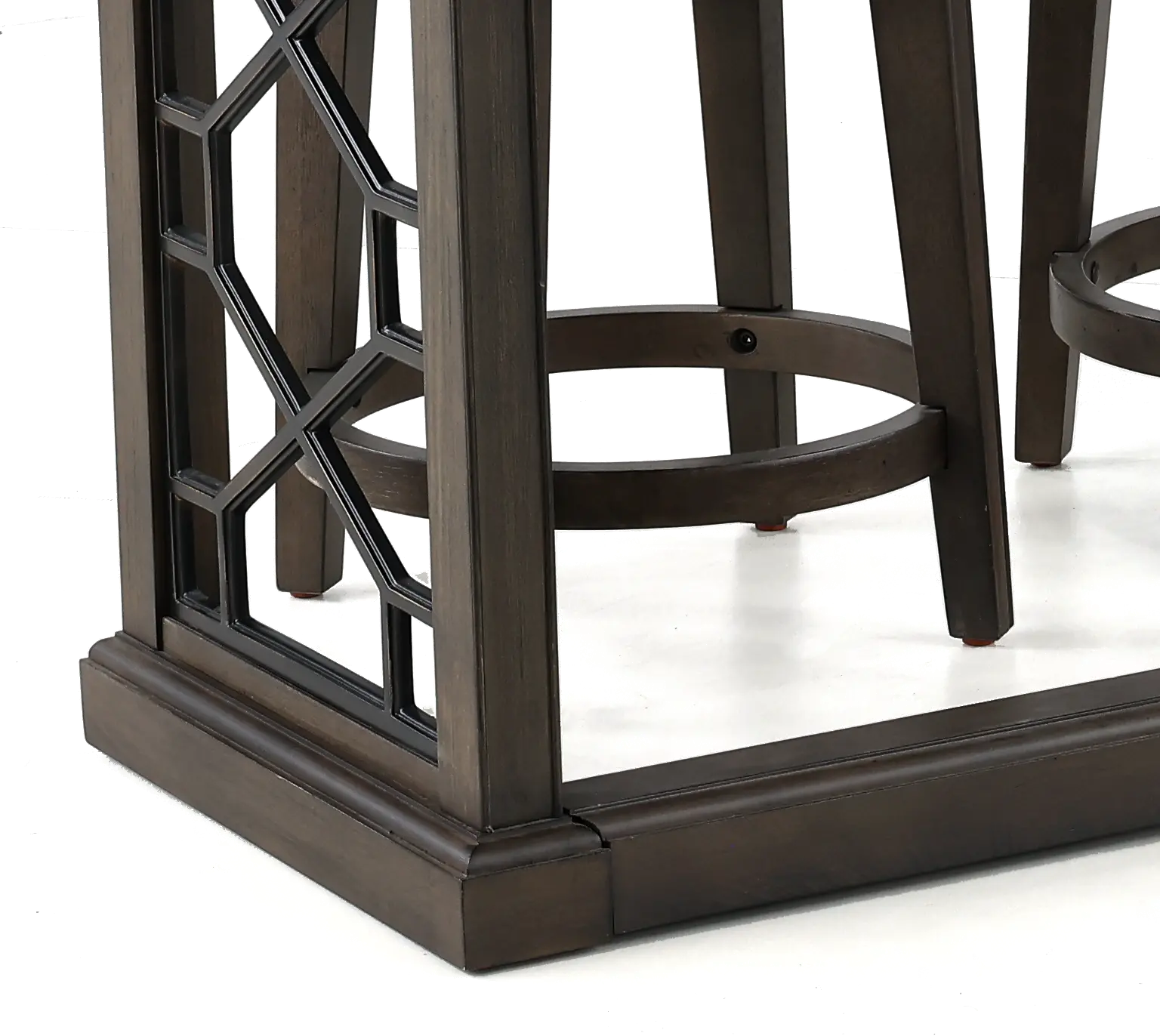 Sun Smokey Gray Console Table with 3 Barstools-4
