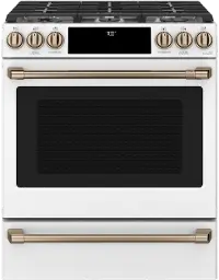 CGS700P4MW2 Cafe 30  Slide-In Gas Smart Range with Convection - Matte White