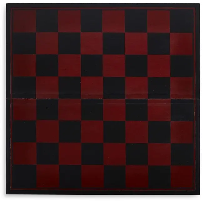 Deep Red and Black Checker Set with Board-1