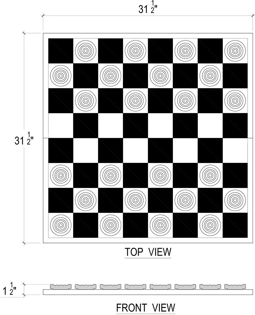 Deep Red and Black Checker Set with Board-4