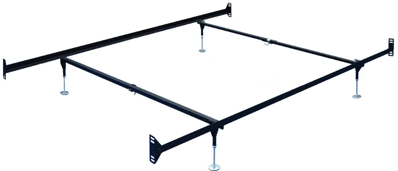 Brown Steel Twin-Full Size Bed Frame - Double-End