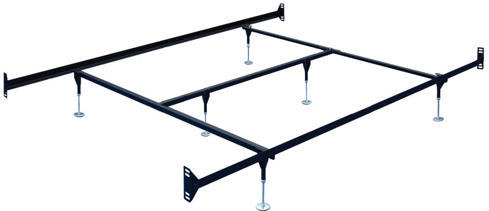 Brown Steel King Size Bed Frame - Double-End