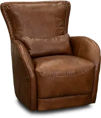 St. James Brown Leather Swivel Chair