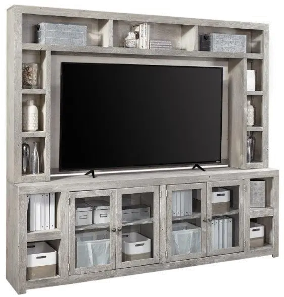 Avery Loft Limestone Gray 2 Piece Entertainment Center-4