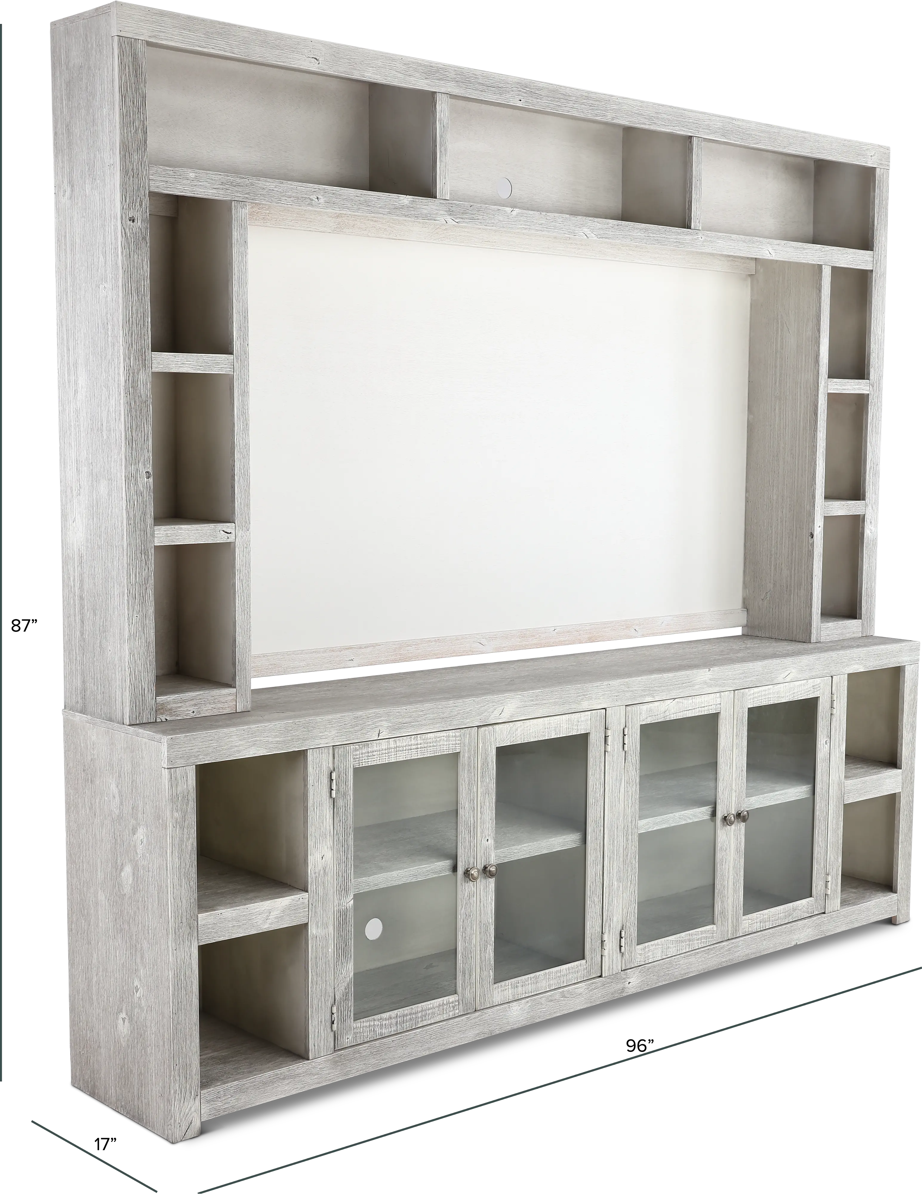 Avery Loft Limestone Gray 2 Piece Entertainment Center-3
