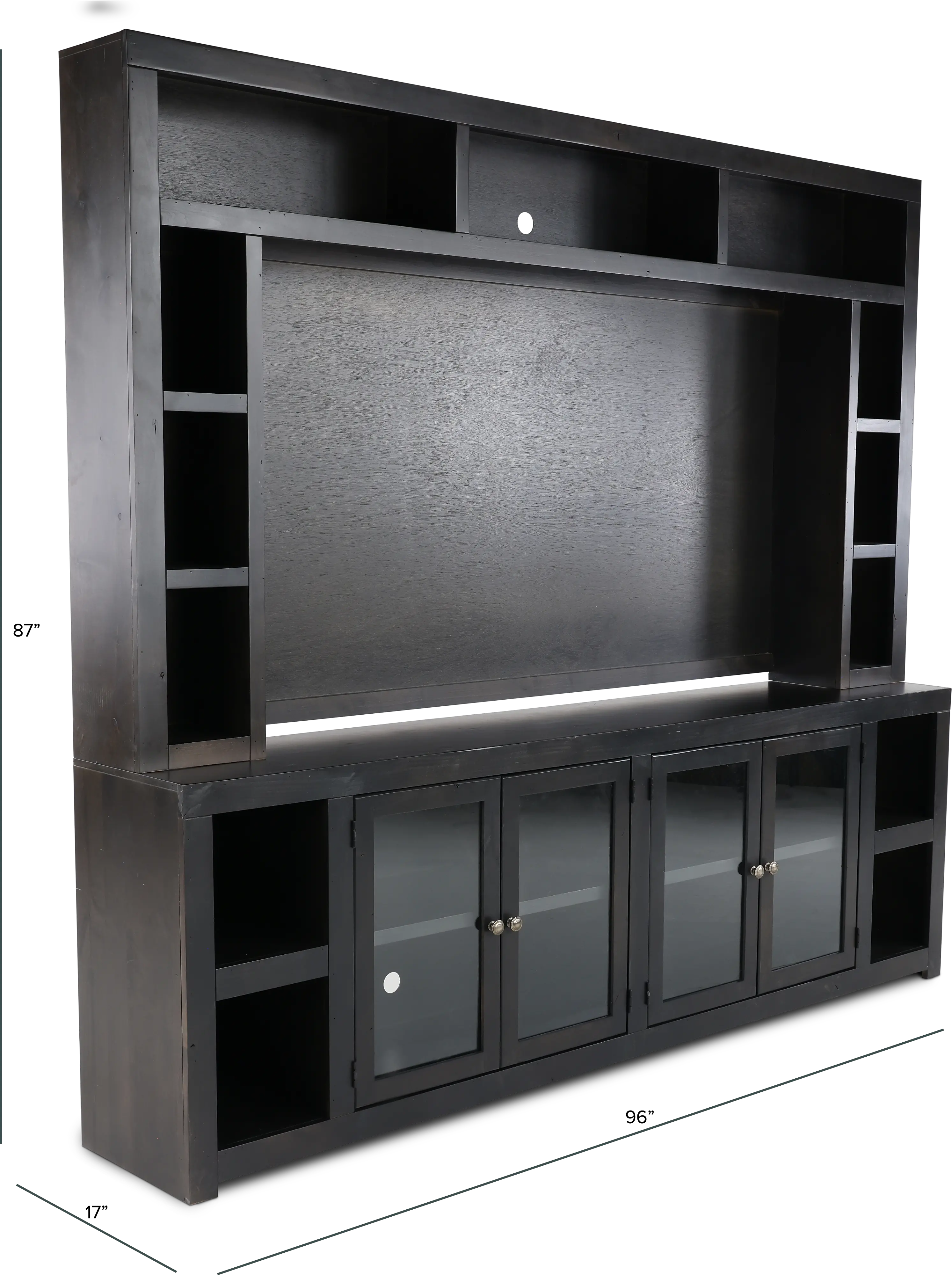 Avery Loft Ghost Black 2 Piece Entertainment Center-3