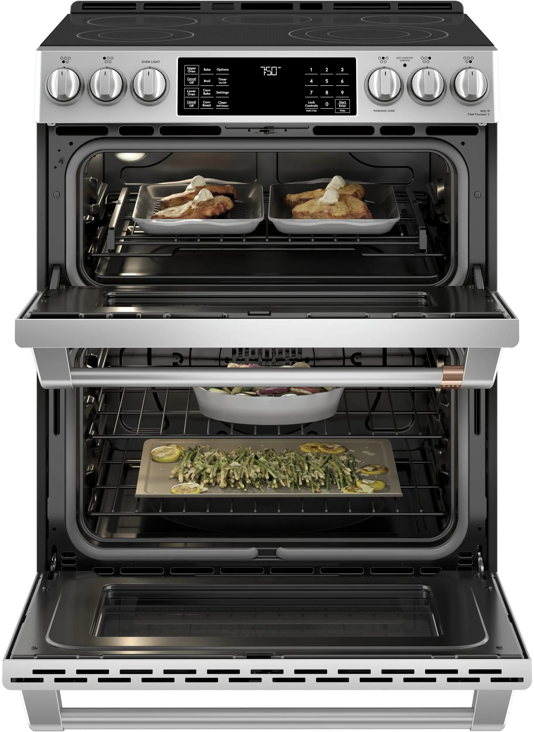 CES750P2MS1 Cafe 6.7 cu ft Electric Double Oven Range - Stainless Steel-4