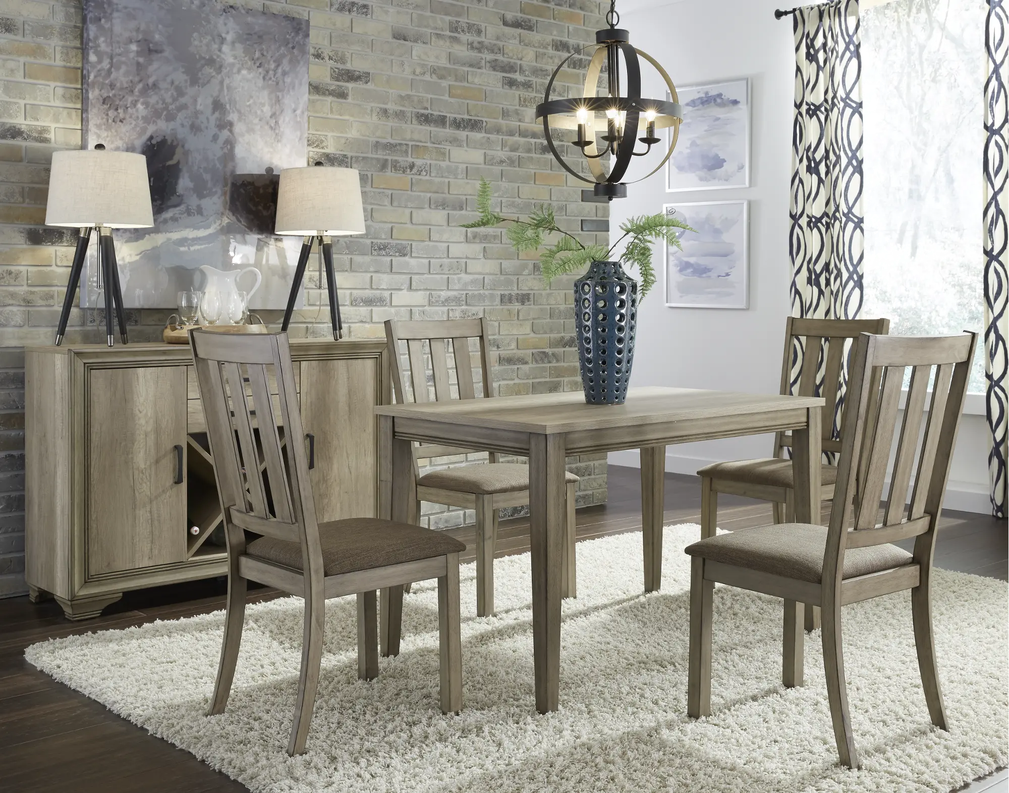 5PC:439-DINING Sun Valley Sandstone 5 Piece Dining Room Set-2