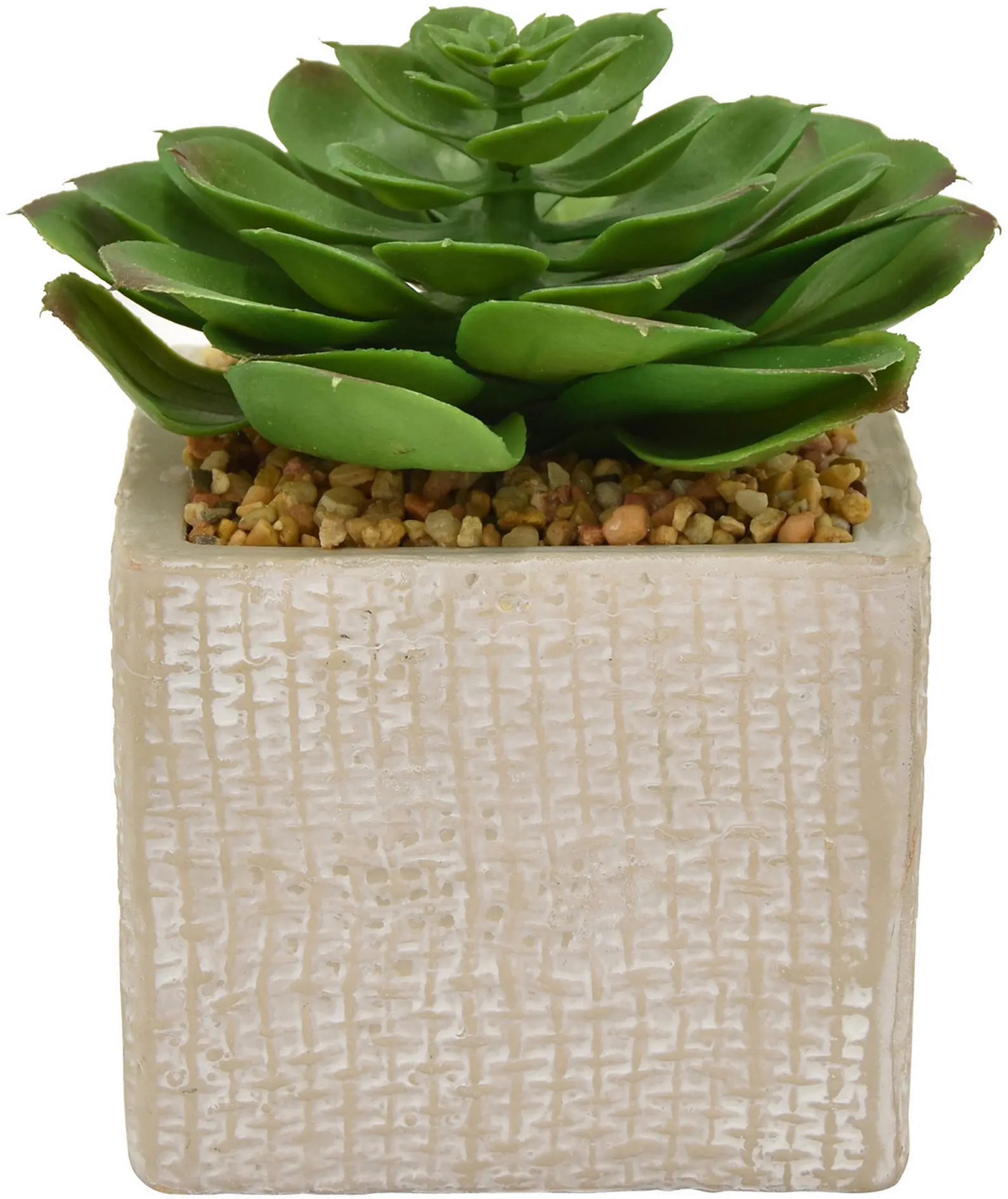 6 Inch Faux Green Succulent Arrangement in Square Pot-1