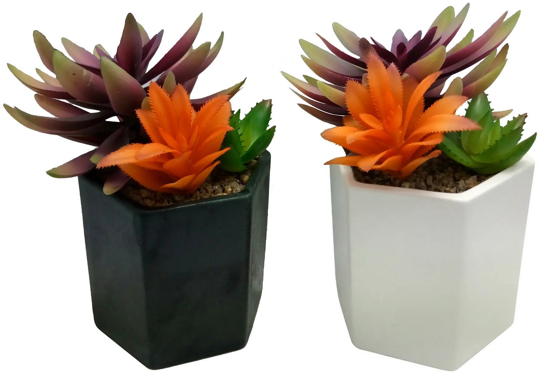 Assorted Faux Orange Succulent Arrangement in Pot-1