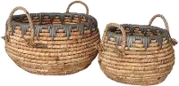 10 Inch Brown Water Hyacinth Basket with Handles