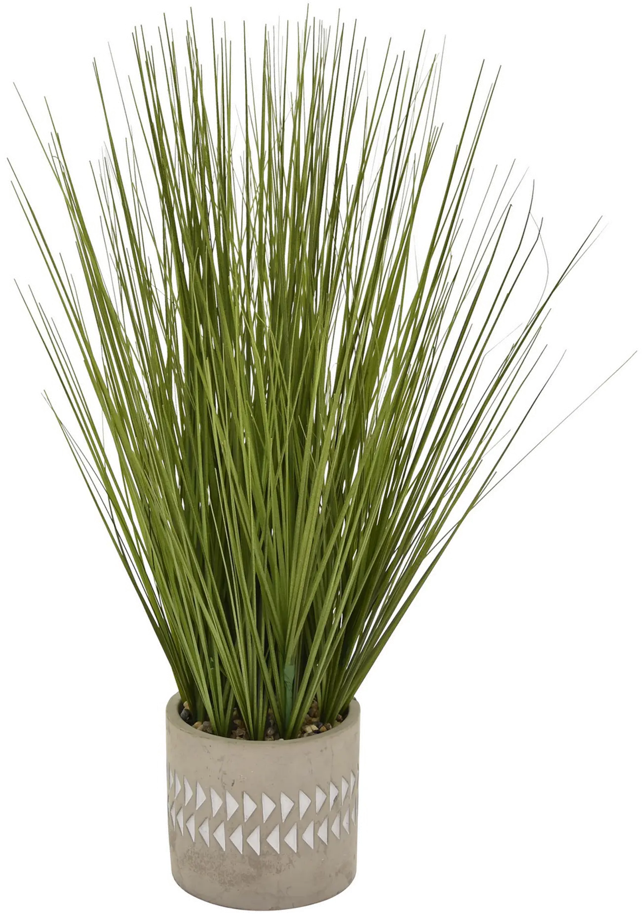 21  Faux Grass Planter Arrangement in a Patterned Pot-1