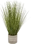 21  Faux Grass Planter Arrangement in a Patterned Pot