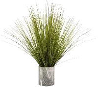 27  Faux Grass Arrangement in Round Marble Pot