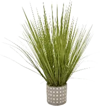28  Faux Green Grass Arrangement in Round Pot