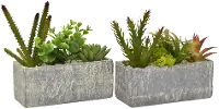 Assorted Faux Succulent Arrangement in a Cement Pot