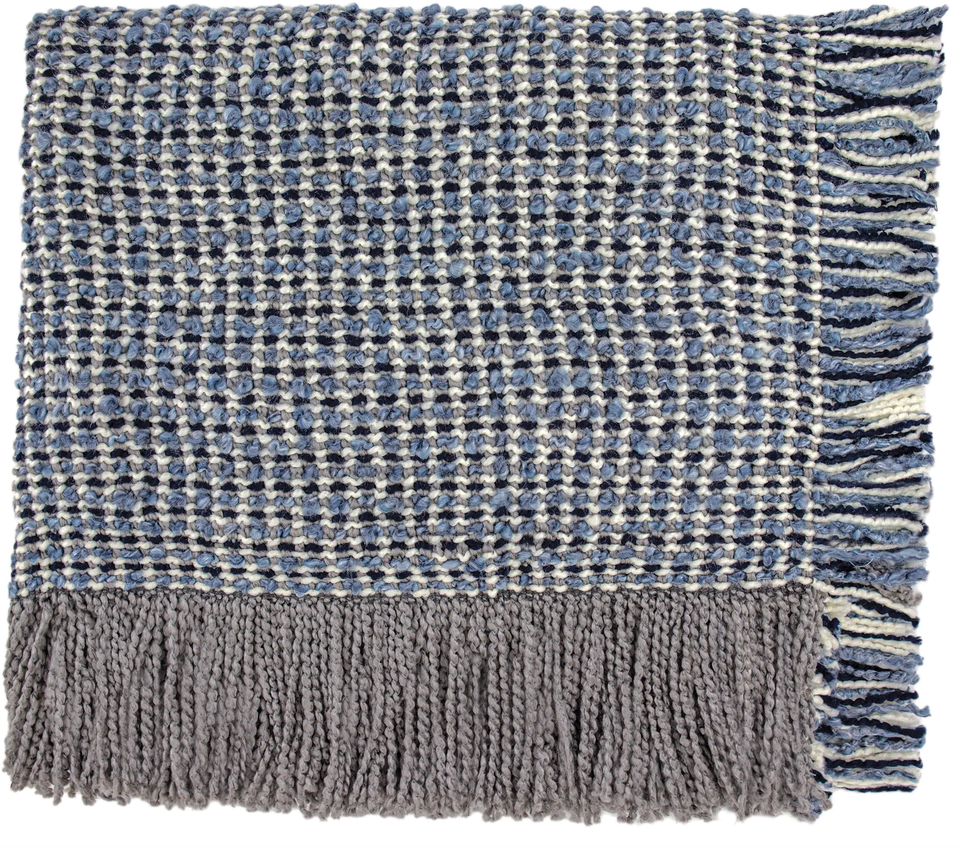 Navy, Gray, Blue and Cream Throw Blanket - Newcastle-1