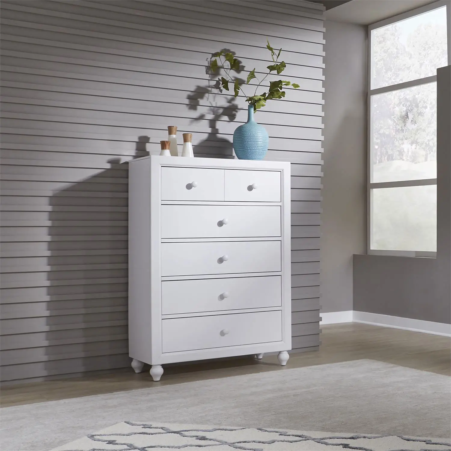 523-BR40 Cottage View White Chest of Drawers-1