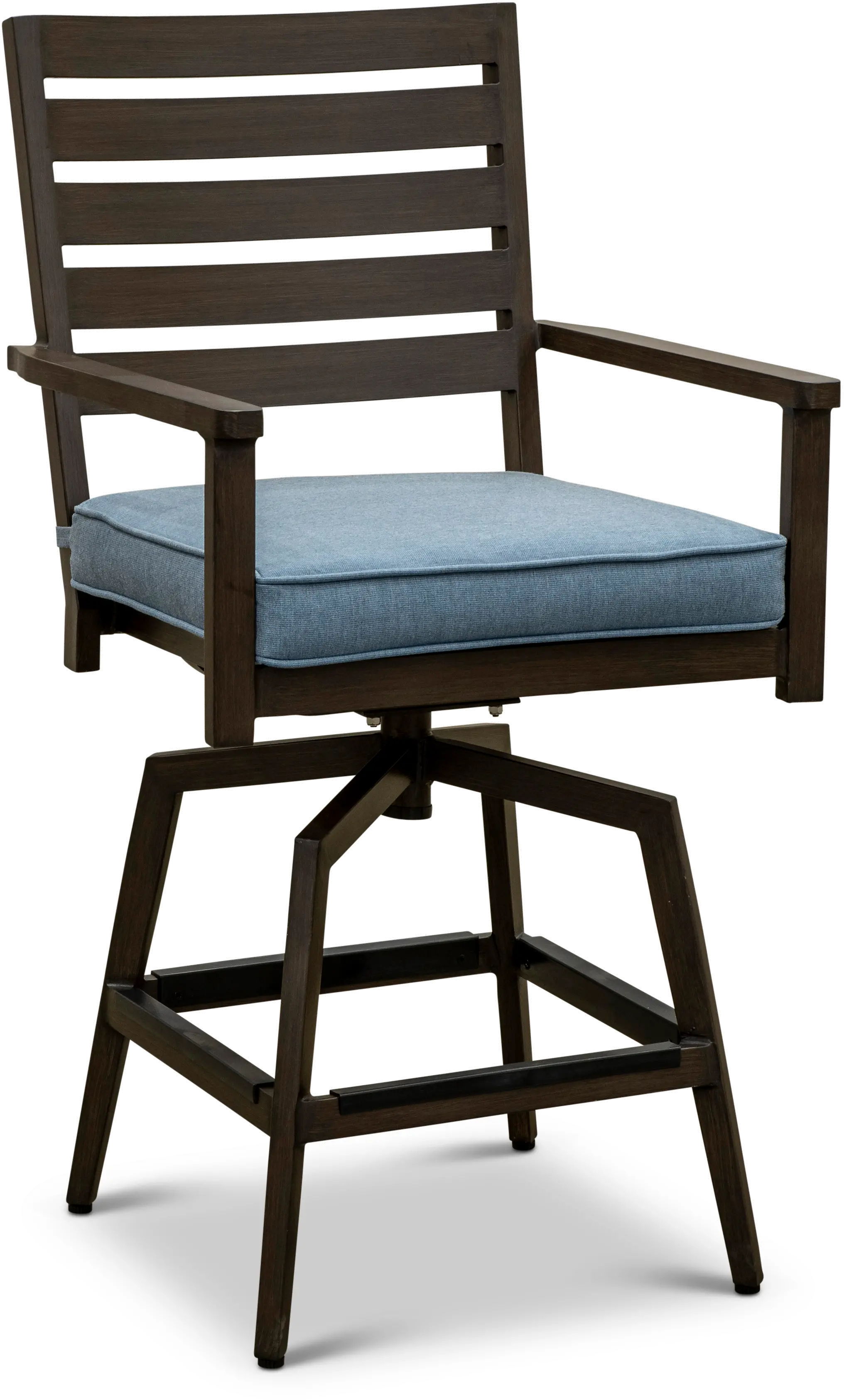 Adeline Blue Swivel Outdoor Bar Stool-1