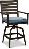 Adeline Blue Swivel Outdoor Bar Stool