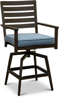 Adeline Blue Swivel Outdoor Bar Stool